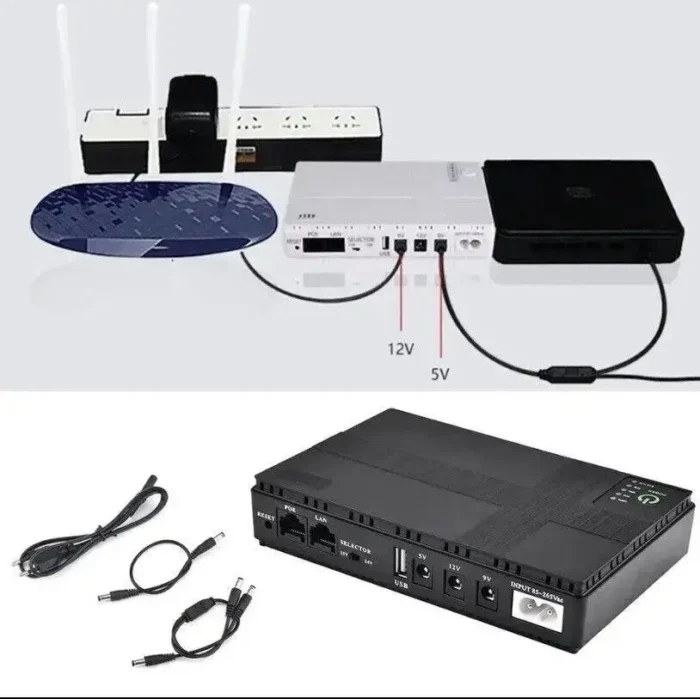 ДБЖ (UPS) для роутера DC1018L POE під змінні АКБ 18650 (без акумуляторів), Black - Зображення 3