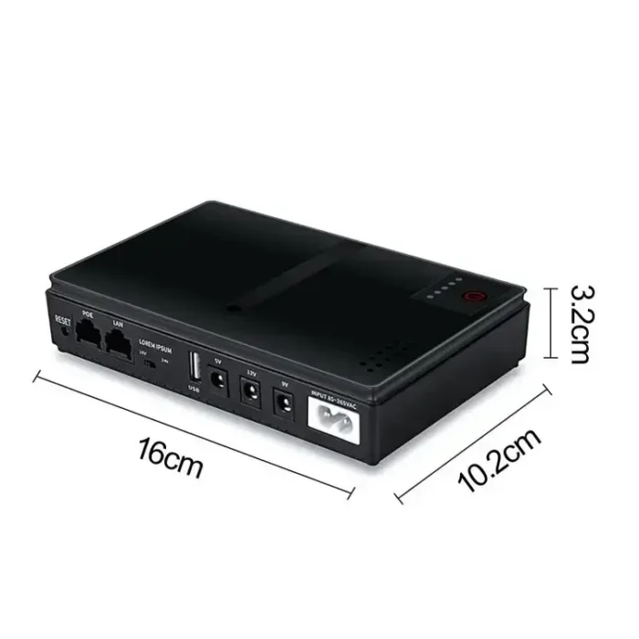 ДБЖ (UPS) для роутера DC1018L POE під змінні АКБ 18650 (без акумуляторів), Black - Зображення 6