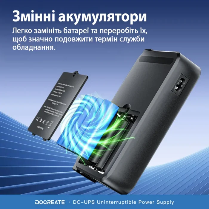 ДБЖ для роутера Docreate DC1036L 36W (з акумуляторами 18650) — комплект для інтернету - Зображення 4