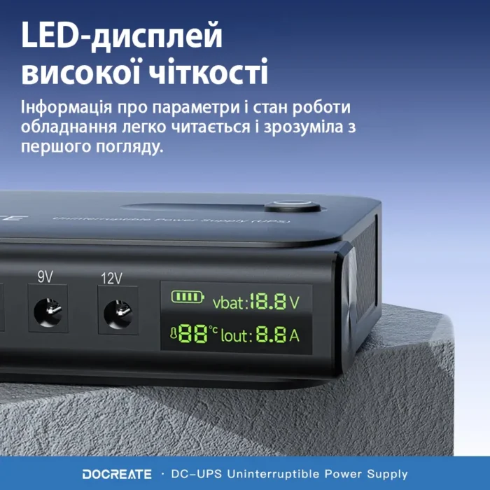 ДБЖ для роутера Docreate DC1036L 36W (з акумуляторами 18650) — комплект для інтернету - Зображення 5