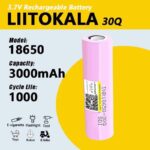 Акумулятор LiitoKala 30Q-N 18650 3000mAh 20A (High Drain)
