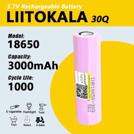Аккумулятор LiitoKala 30Q-N 18650 3000mAh 20A (High Drain)