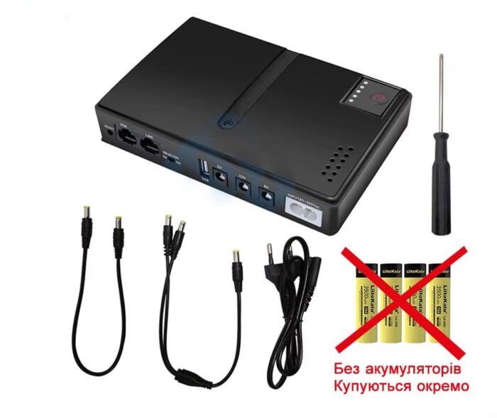 ДБЖ (UPS) для роутера DC1018L POE під змінні АКБ 18650 (без акумуляторів), Black - Зображення 2