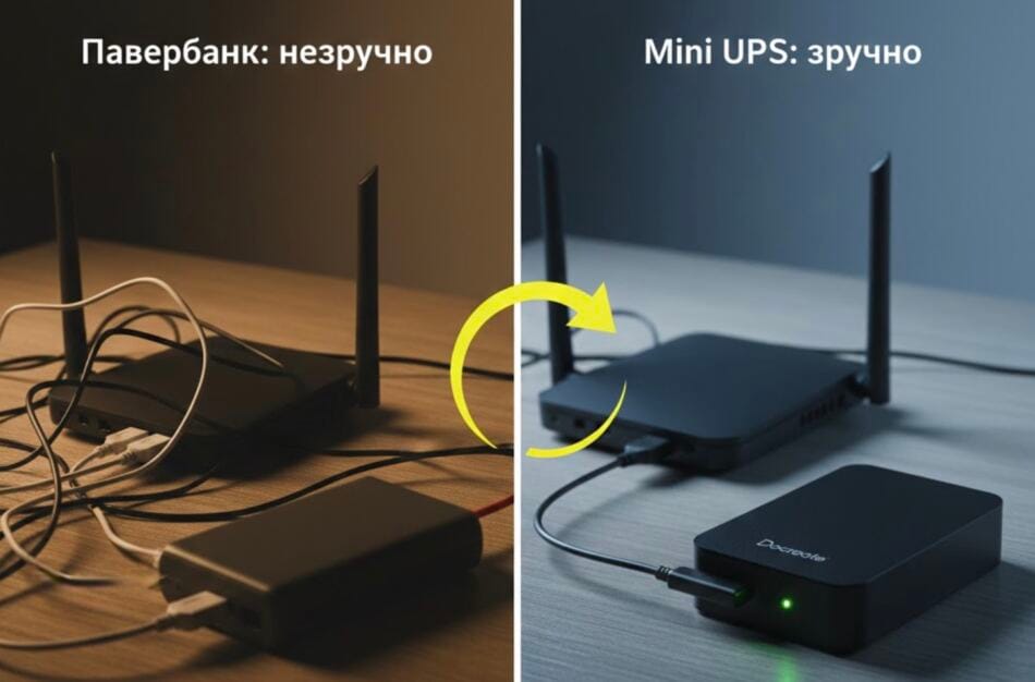 ДБЖ для роутера з швидкою зарядкою