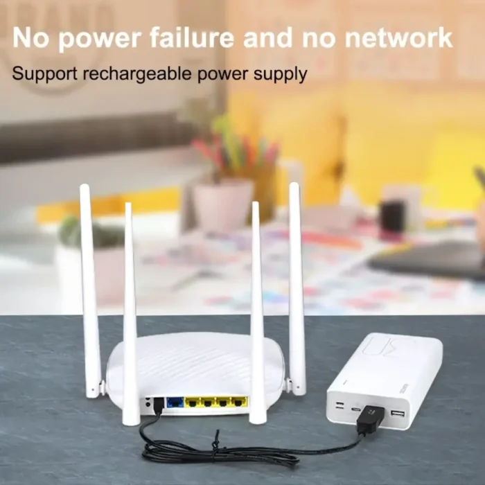 Перехідник FONKEN USB → DC 5.5 x 2.1 мм 12V для живлення роутера від повербанку - Зображення 2