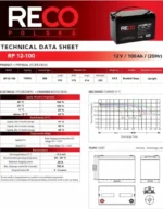 Гелевий акумулятор RP12-100 AGM 12V 100Ah для ДБЖ та резервного живлення - 2
