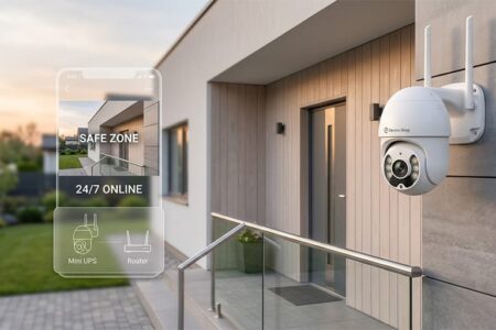 Поворотна вулична PTZ-камера відеоспостереження BESDER з керуванням зі смартфона та нічним баченням.