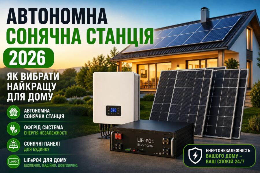 автономна сонячна станція illustration for Автономна сонячна станція 2026: як
