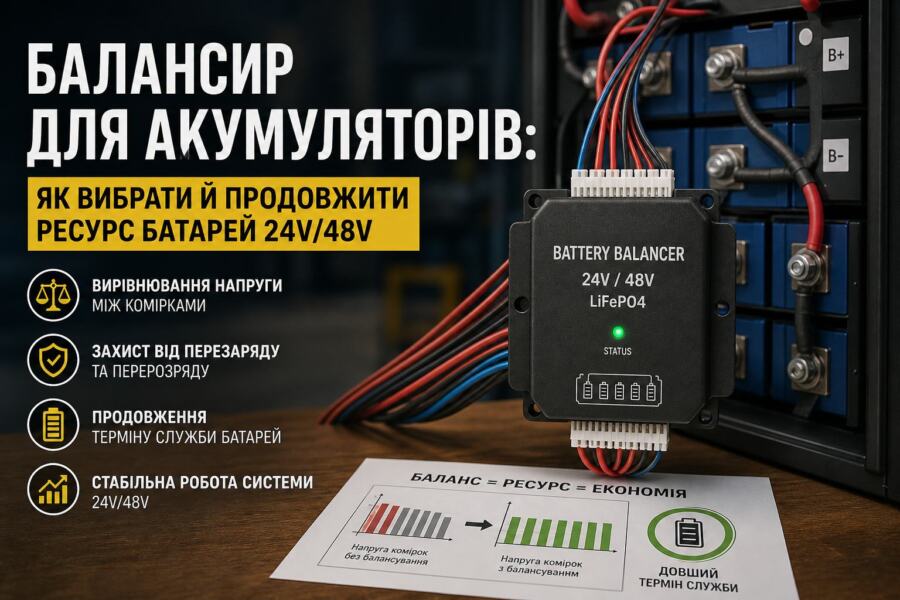 балансир для акумуляторів купити illustration for Балансир для акумуляторі