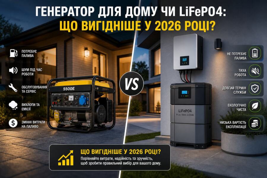 генератор для дома illustration for Генератор для дома или LiFePO4: что выгоднее