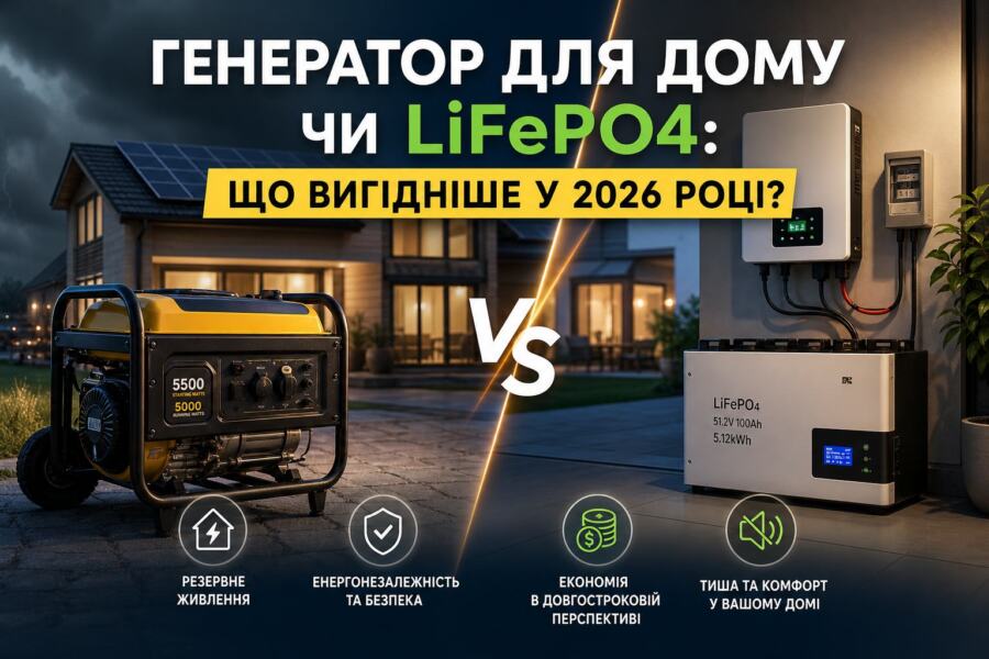 генератор для дома illustration for Генератор для дома или LiFePO4: что выгоднее