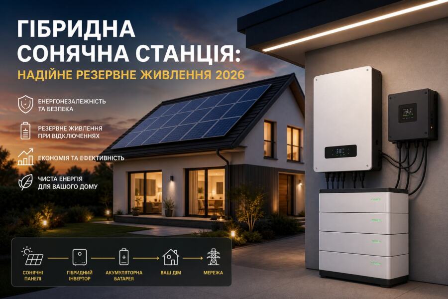 Гібридна сонячна станція: надійне резервне