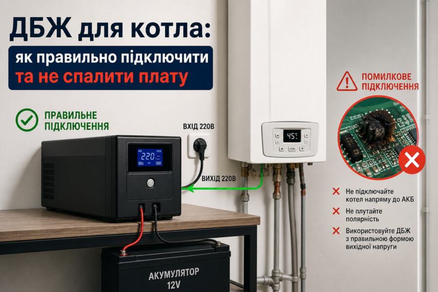 дбж для котла illustration for ДБЖ для котла: як правильно підключити та не с