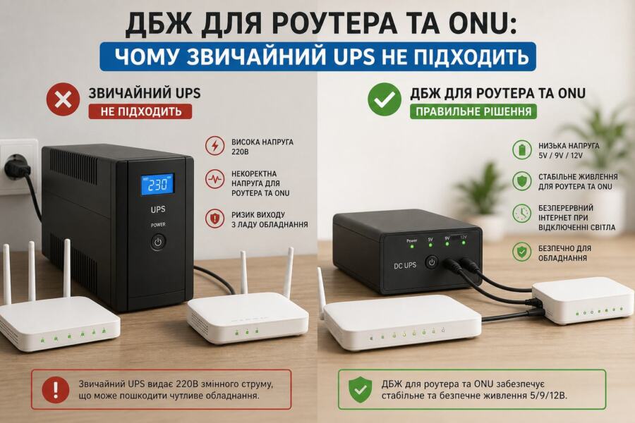 mini ups для onu illustration for ДБЖ для роутера та ONU: чому звичайний UPS не підход