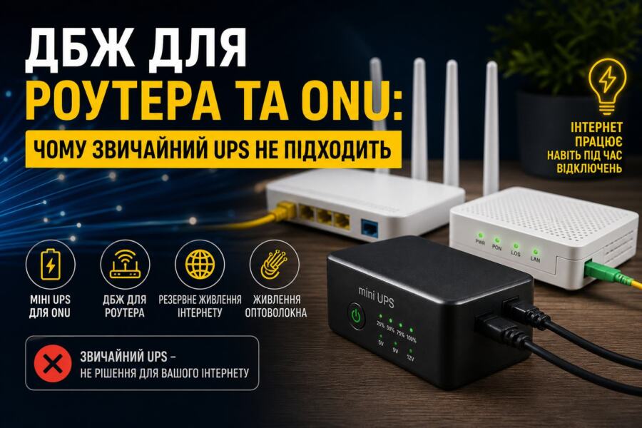 mini ups для onu illustration for ДБЖ для роутера та ONU: чому звичайний UPS не підход