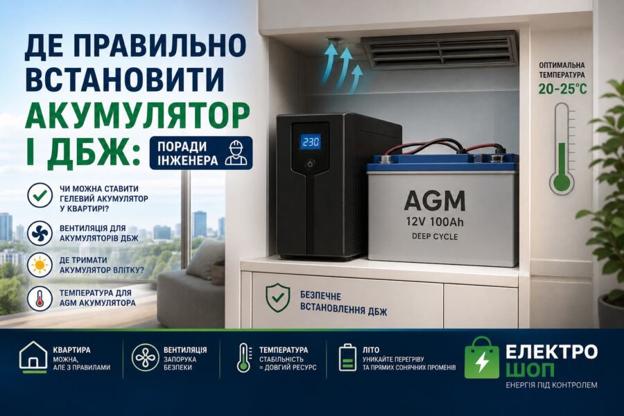 чи можна ставити гелевий акумулятор у квартирі illustration for Де правильн