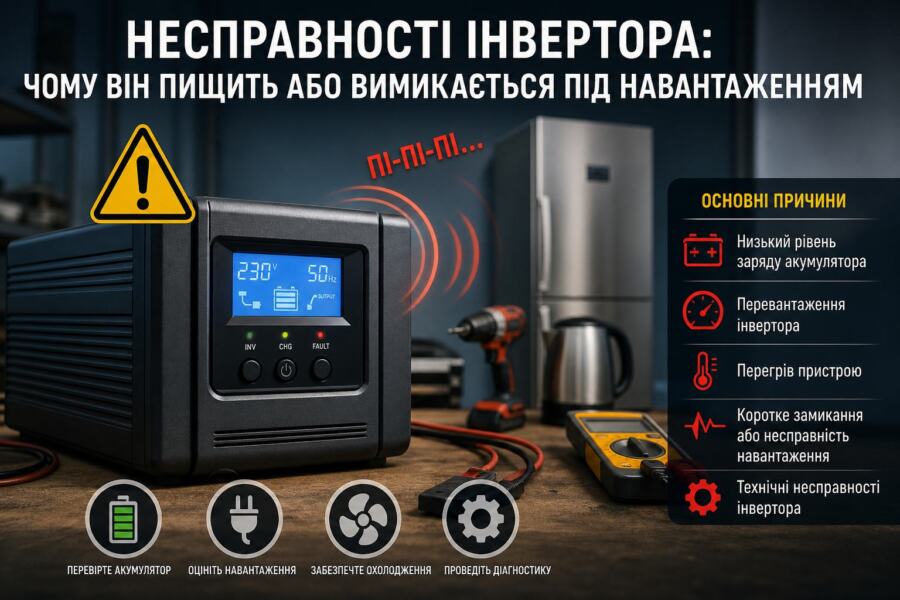 Несправності інвертора: чому він пищить або вимикається під навантаженням — Imag