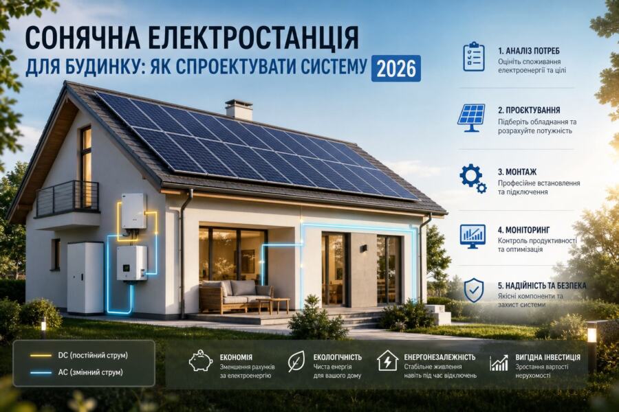 Сонячна електростанція для будинку: як спро