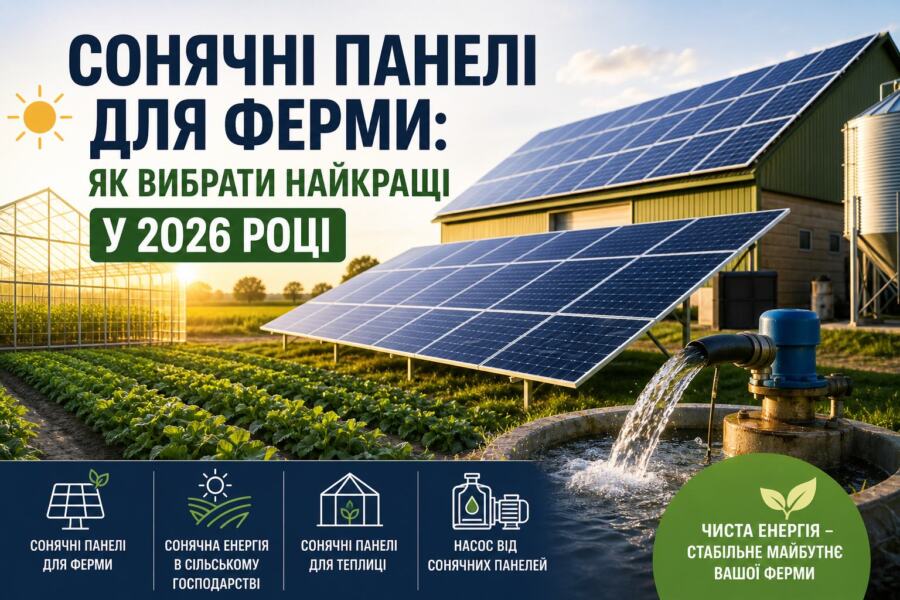 сонячні панелі для ферми illustration for Сонячні панелі для ферми: як вибра