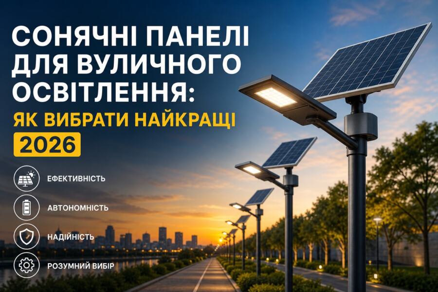 Сонячні панелі для вуличного освітлення: як