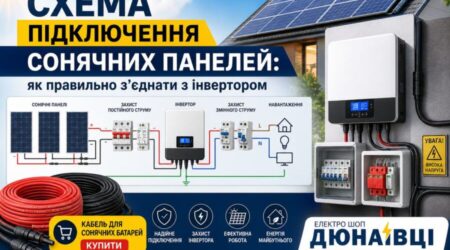 схема підключення сонячних панелей illustration for Схема підключення соня