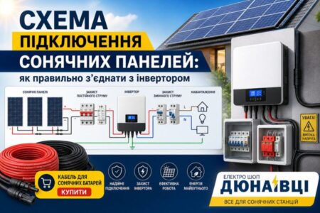 схема підключення сонячних панелей illustration for Схема підключення соня