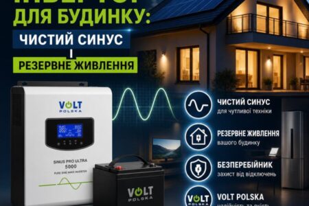 Інвертор Volt Polska для будинку з чистим синусом і резервним живленням