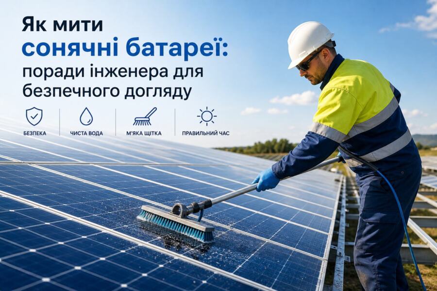 як мити сонячні батареї illustration for Як мити сонячні батареї: поради інж