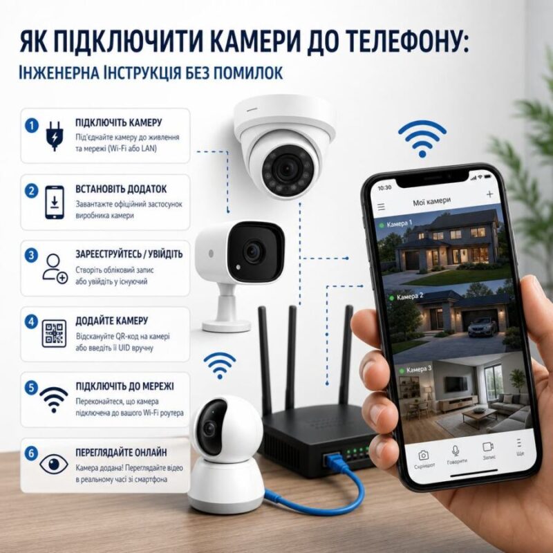 додаток для камер спостереження illustration for Як підключити камери до те