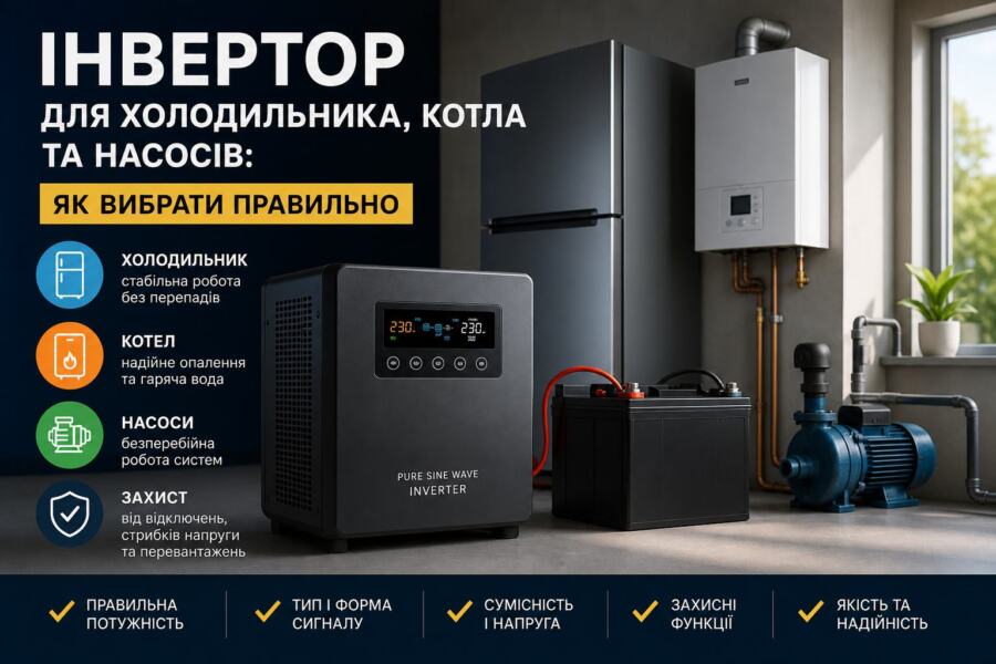 Інвертор для холодильника, котла та насосів