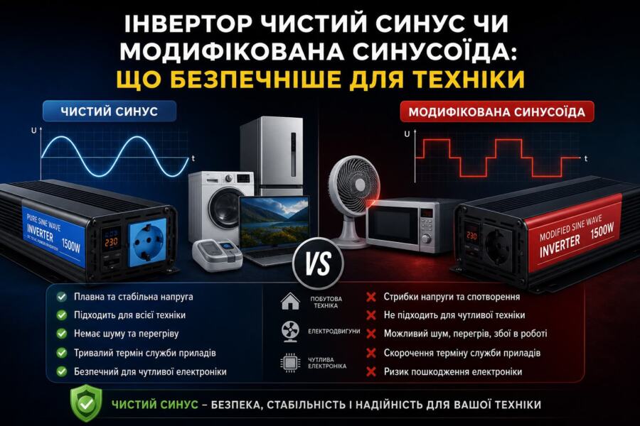 Інвертор чистий синус чи модифікована синусоїда: що безпечніше для техніки — Ima
