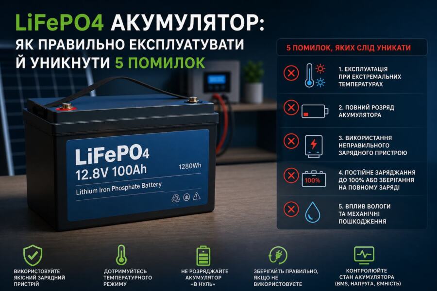 LiFePO4 акумулятор: як правильно експлуатувати