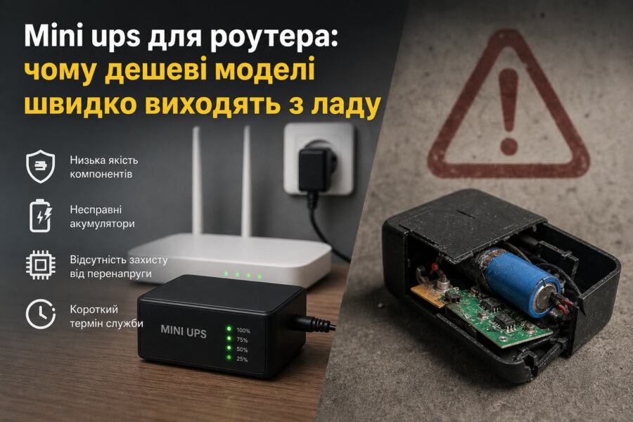 Illustration of Mini ups для роутера: чому дешеві моделі швидко виходять з ладу