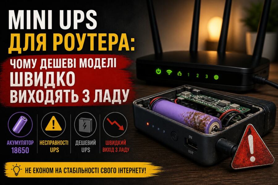 Illustration of Mini ups для роутера: чому дешеві моделі швидко виходять з ладу
