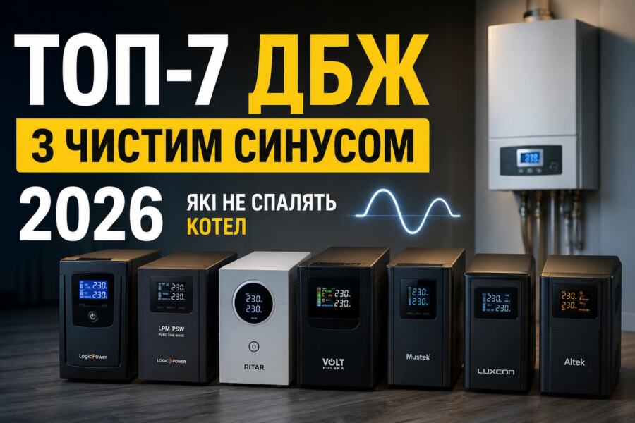 ТОП-7 ДБЖ з чистим синусом 2026 для газового котла 