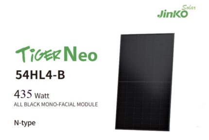 Сонячна панель Jinko Solar Tiger Neo 435W Full Black технічні особливості преміум фотомодуля N-type