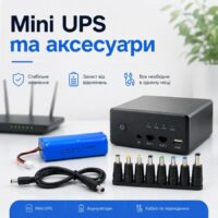 Mini UPS та аксесуари для роутера: акумулятор, кабелі та перехідники для безперебійного живлення