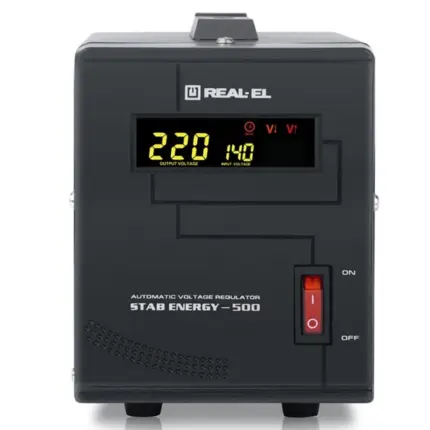 Стабилизатор напряжения REAL-EL Stab Energy-500 Black для защиты котла.