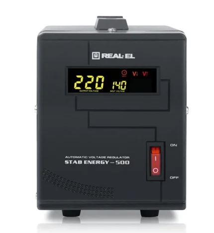 Стабілізатор напруги REAL-EL Stab Energy-500 Black для захисту котла 1