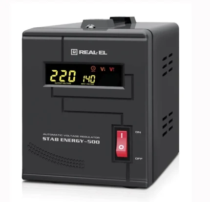 Стабілізатор напруги REAL-EL Stab Energy-500 Black для захисту котла 2