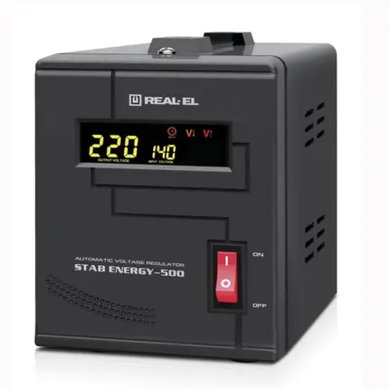 Стабилизатор напряжения REAL-EL Stab Energy-500 Black для защиты котла.