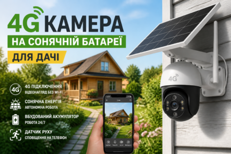 Illustration of 4G камера на сонячній батареї для дачі