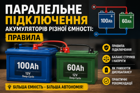 паралельне підключення акумуляторів illustration for Паралельне підключен